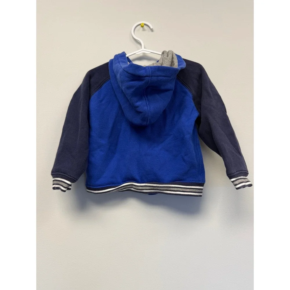 Polo Ralph Lauren Boys 2T Big Pony Colorblock Full Zip Hoodie Blue Navy Fleece
